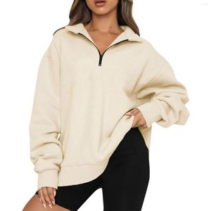 Kadın Sweaters Kadın Sonbahar Kış Kış Büyük Boyutu Palto Yarım Zip Kazak Uzun Kollu Sweatshirt Çeyrek Kapüşonlu Sweater Dış Giyim Genç Kızlar