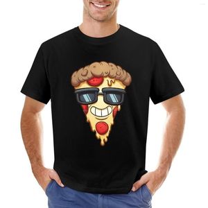 Men's T Shirts Pizza Print Men T-shirt Summer Cotton Shirt For Black Short Sleeve Oversized Tshirt Casual Y2k Clothes Harajuku Top Tees