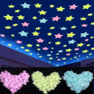 Wall Stickers 3D Luminous Stars Dots Sticker Glow In Dark Fluorescent For Kids Baby Room Bedroom Ceiling Home Decor1