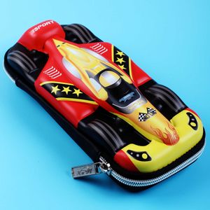 Blyertspåsar 3D -racing Eva Plastic Stationery Box Car Shape Children Pencil Case Boy Söt penna fallskolestudent blyertslåda med penna insats J230306