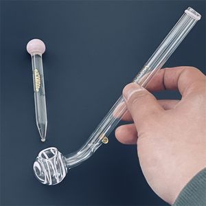 Производство 20 см. Стеклянные трубы Dab Strail Pyrex Bubbler Tiper труба для ногтей для кальян.