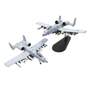 Aircraft Modle 1 100 Scale Us A10 Thunderbolt II Warthog Hog Attack Attack Plaster Diecast Metal Airplane Model Children Boy Toy 230306