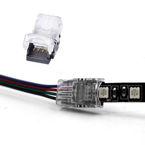 ストリップLEDストリップライトクリップコネクタ5ピン4pin 2pin PCBアダプターシングル3528 RGB RGBW用ワイヤ接続を終了
