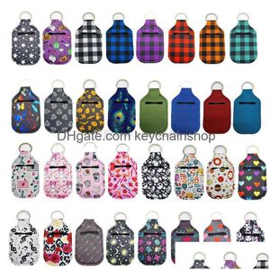Keychains Lanyards Neoprene Hand Sanitizer Party Favor 30Ml Portable Alcohol Bottles Holders Key Rings Drop Delivery Fashion Access Dh9Xa