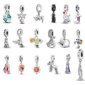 Pandora S925 Pure Silver Frog Life Circle and Guardian Angel Charm Suitable for Bracelet DIY Fashion Jewelry