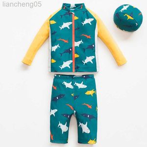 One-Pieces Children's Sunscreen Swimsuit Boys 2021 Baby Bathing Suit Boy Kid One Piece Swimming Suit Toddler Baby Sun Protection Swimwear W0310