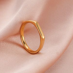 Stainless Steel Men's Women's Rings Classic Gold Color Finger Ring Trend Fashion Wedding Couple Jewelry Wholesale