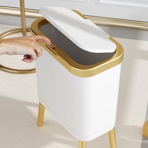 Contenitori per rifiuti creativo leggero vita di lusso Pattumiera con piedi alti cucina di grande capacità per uso domestico grande toilette bagno con coperchio senza piegatura 230306