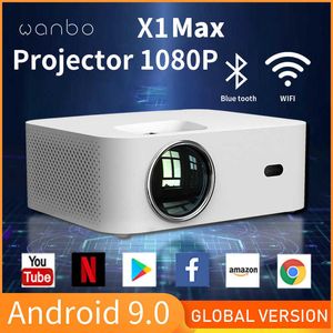 Proiettori Versione globale Wanbo X1 MAX Proiettore 4K Android 90 Mini LED Proiettore portatile 19201080P Correzione trapezoidale per Home Office R230306