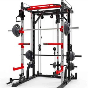 Multifunktionella Smith Machines Squat Rack Bench Press Frame Hem Gym Total Body Workout Training Fitness Equipment Cross Trainer292J