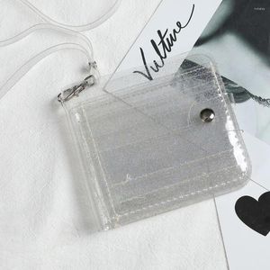 Porta carta 1pc Fashion Girls Wallet PVC PVC Transparente impermeabile per piccole monete Credit ID Business Holder Cash for Boys Regalo