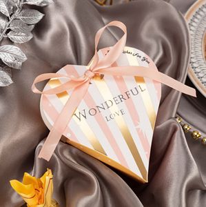 Gift Wrap 20PCS Heart Shape Flowers Boxes Romantic Packing Paper Box For Women Gift Basket Portable Bags Gift Wrapping Paper candy box 230306