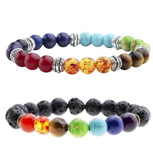 Fios de miçangas de miçangas de lava de lava de lava vintage Balance de Chakra Chakra Pulseira de 8mm de 8mm de olho de olho tibetano oração de Buda