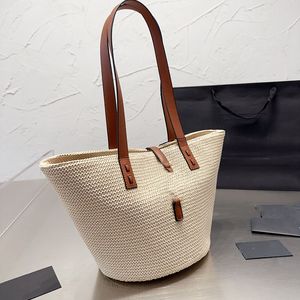 STRÅG KRASS KRASKROCKET Väska Kvinnor Basket Beach Bag Designer Luxury Shoulder Handväskor Shopping Totes Lafite Grass Lrag Capacity Fashion Letter Hårdvara Totes