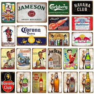 retro esportes bar decoração lata poster beer metal lata sinais de pub bar café decoração adesivos de parede de parede art ron poster placa vintage de placa personalizada tamanho 30x20cm w02