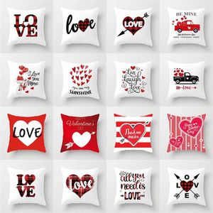 Pillow Style LOVE Heart Printed Cover For Home Decor Wedding Proposal Party Decoration Cotton Linen Decorative Pillowcases