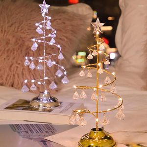 Decorazioni natalizie LED Holiday Crystal Tree Light A batteria Tavolo Decorazione per finestre Home Office S7 #5