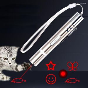 Cat Toys 4MW Pet Interactive Mini USB Şarj UV 3 İç 1 Lazer İşaretçi Oyuncak Malzemeler Hafif alaycı komik şarj edilebilir