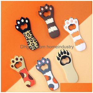 Bar Tools 1 PC Bottle Opener Cartoon Cute Animal Paw Wine Cat Magnet Kylskåp klistermärke Shark Kylskåp Öl Drop Delivery Home Garde Dhper