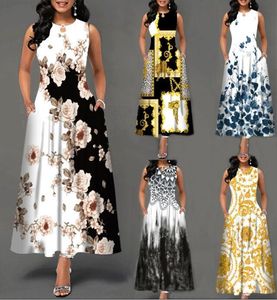 Casual Dresses Women Loose Floral Vintage Hole Ruffles Befree stor stor klänning stor stor sommar Camis Party Elegant Maxi Dresses 230303