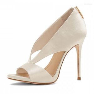 Dress Shoes Sexy Peep Toe Hollow Side Heel Woman Sandals With Zippers In High Heels Fashion Casual Thin Ladies Sandal