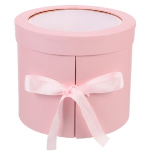 Gift Wrap Flower Box Gift Packaging Boxes Portable Round Basket Florist Bouquet Arrangements Wedding Valentine'S Day Decoration 230306