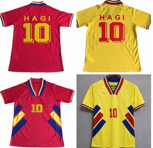 1994 Retro Soccer Jerseys Hagi Raducioiu Popescu Romanias National Team Home Yellow Shirts Maillots Camiseta de Futbol Thailand Jackets 94 Away Red Football Shirt