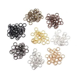 Salto anéis divididos jln 500pcs cobre 4mm/5mm de ouro aberto/preto/sier/bronze conectores coloridos para jóias dyi fazendo 38 w2 gota d dhzcw