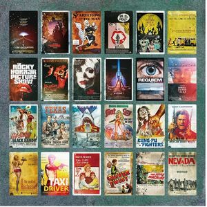 Filme de tubarão vintage Metal Poster Tin Sign Placa Classic Movies Poster Metal Sign Bar Pub Club Man Caver