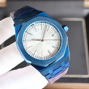 Oglądaj puste zegarek Niebieskie Automatyczne zegarki mechaniczne 42 mm Men Klasyczne zegarek Sapphire zegarem
