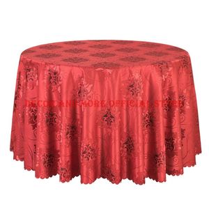 Table Cloth 10PCS Poly Jacquard Solid Dining Tablecloth El Banquet Wedding Linen Round Elegant Red Covers Square Cloths