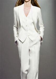 Kadınlar Suits Blazers Beyaz Kadın Takım 3 Parça Kadın Pantolon Elbisesi Kadın Yaz Takımları Kadınlar Blazer Ceket Pantolonları Set 230306