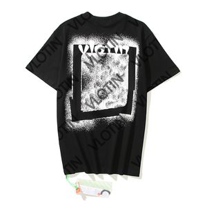 Homens Camisetas Verão Moda Marca Offs Mens Tops Camisetas Ow Pintura A Óleo Religiosa Direta Spray Seta Camisetas Hip Hop Manga Curta Solta Homens Tops Tees