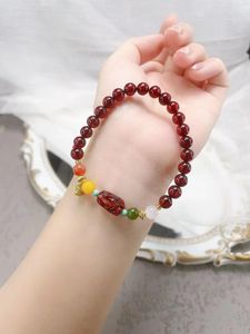 Strand The Natural Baltic Sea Pure Water Body Blood Pearl Bracelet Matched With Wild Animal Jasper South Red Gold Bell