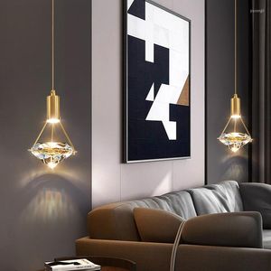 Pendant Lamps Luxury Diamond Crystal Lights Nordic Restaurant Bedroom Lamp Luminaire Suspension Decoration Salon Hanging
