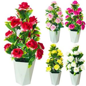 装飾的な花の花輪人工偽の植物家の装飾用の鉢植えの装飾品と鉢植えの小さな木の鍋エルガーデンの装飾