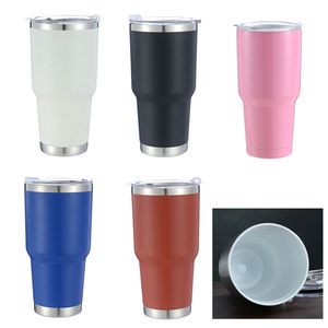 30oz Mugs Tumbler Cups 304 Rostfritt stålkopp med lock Tumblers Ceramics inuti isolerad flaskbil Mugg Anpassa logotypen 900 ml