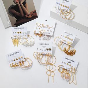 Creolen, 6 Paar, Herz, Schmetterling, Tropfen-Set, großer Kreis, Piercings, Schmuck für Frauen, Nachahmung von Perlen, niedliche Ohrschnalle