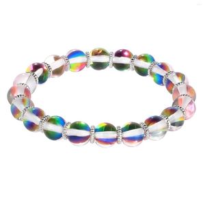 Strand KELITCH Moonstone Handmade Beaded Elastic Bracelets Women Clear Crystal Bangle Fashion Charm Bracelet Couple Jewelry