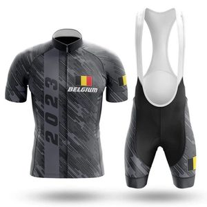 2024 NYTT BELGIE TEAM CYKLING JERSEY 19D PAD BIKE SHORTS SET Snabbt torrt ropa ciclismo mens pro cykling maillot culotte slitage