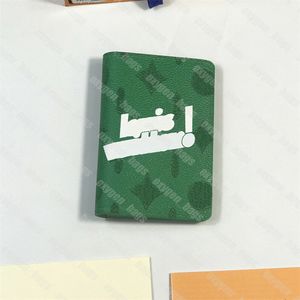 Green And Blue Man Wallets Multiple Designer Card Holder Vintage Women Coin Purses Luxury Cardholder Letter Printed Cardholders Mens Wallet