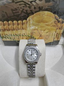 2023 Christmas gift swiss Automatic watches Original box certificate 26mm woman18k Gold President Silver Diamond dial 118238 SANT