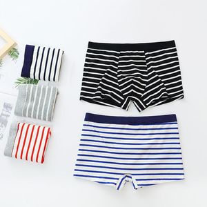 Underpants Men's Underwear Cotton Striped Sexy Mid-waist Breathable Comfortable Personality Boxer Shorts Panties