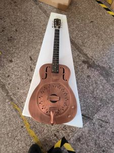 40" 18 series Jonathan Resonator Guitar resophonic guitars dobra rare-guitar 1856EF antique copper O Style brass Body Electric-guitar