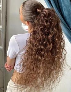 ponytail hair inspiration wraps brown curly pony tail hairpiece 100human slicked-back sky-high pony with big curls 140g long high