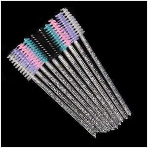 Makeup Borstar White Crystal Glitter Eyelash Mascara Wands Mini Colorf Eye Lashes Spoolie Brush Eyebrow Combe Beauty Tools Drop Deliv Dhr1y