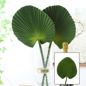 Fiori decorativi Foglia di palma artificiale verde Pianta lascia il fogliame tropicale per la disposizione dei fiori Vaso Decorazione di nozze per la casa