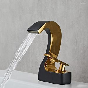 Bad Waschbecken Wasserhähne Becken Wasserhahn Kupfer Gold Mischbatterie Messing Kaltwasserhähne Einhandgriff Schlangenartig