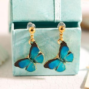 Studörhängen Zeroup Butterfly Colorful Emalj Alloy Earring for Women Fashion Jewelry ER-015