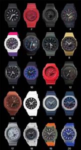 2100 Unisex Sports Digital Quartz Watch Original Shock Watch Detachable Assembly World Time LED Full Function GA Oak Series